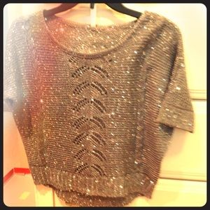 Absolutely Gray Sequin‎ Knit Top
